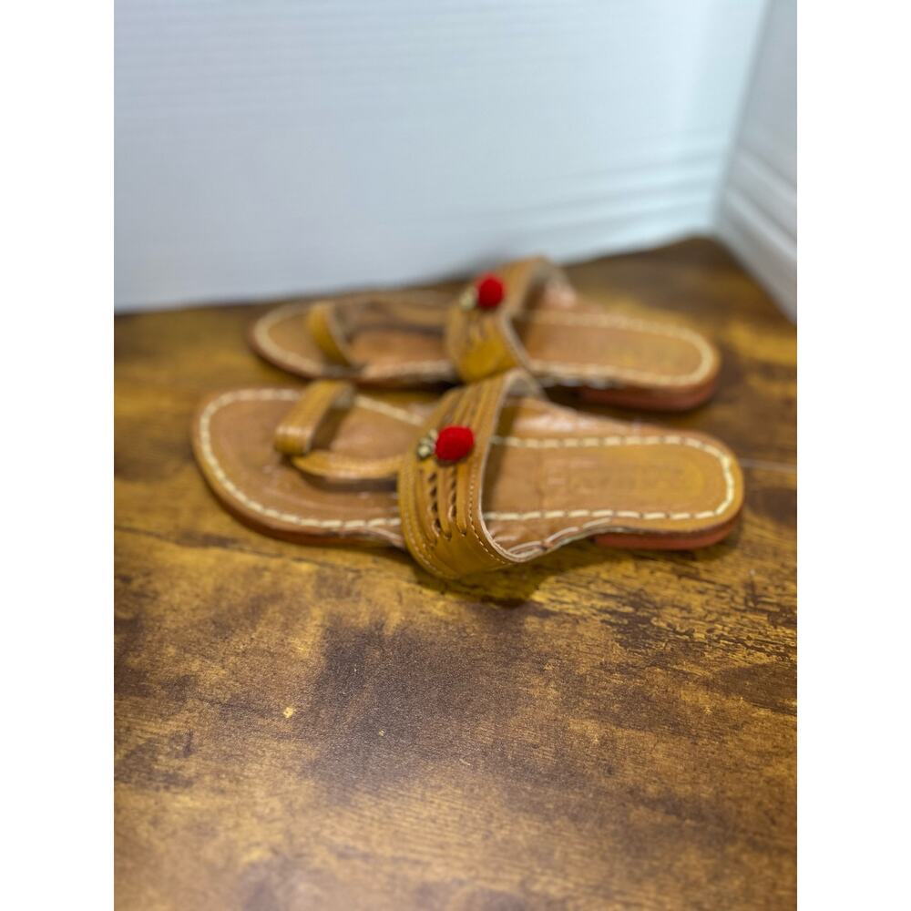 Jari Braids Men sz 9.5 Kholapuri Chappal Sandal 1010 - Picture 3 of 7